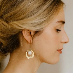 Boucles d'oreille perle de culture bohèmes "Serena" bijou mariage moderne