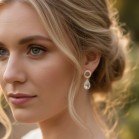 Boucles d'oreille mariée strass et goutte Swarovski "Esther" - Bijoux mariage