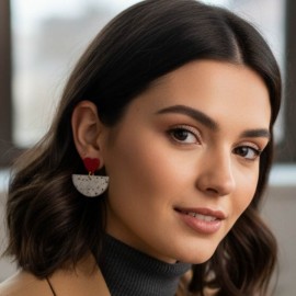 Boucles d'oreilles coeur & demie lune - Bijou tendance