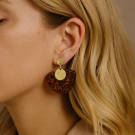 Boucles d'oreille géométriques léopard "Eclat Sauvage" - Bijou tendance inspiration sauvage