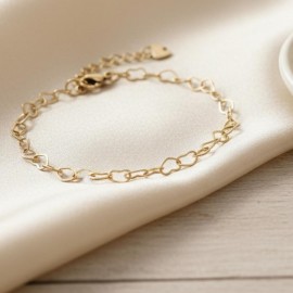 Bracelet coeurs chaîne fine "Sweet hearts" Bijou fin