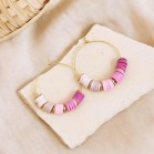 Créoles rose dégradé "Candy Summer " Boucles d'oreille bohèmes