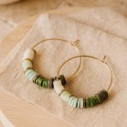 Créoles vertes dégradé "Candy Summer" Boucles d'oreille bohèmes