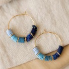 Créoles dégradé de bleu "Candy Summer " Boucles d'oreille bohèmes