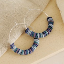 Créoles bleues "Candy Summer " Boucles d'oreille bohèmes