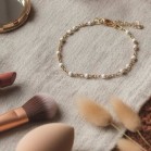 Bracelet fin petites perles blanc - Bijou précieux