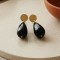 Boucles d'oreille perles noire  - Bijou bohème tendance