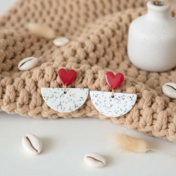 Boucles d'oreilles coeur & demie lune - Bijou tendance