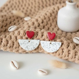 Boucles d'oreilles coeur & demie lune - Bijou tendance