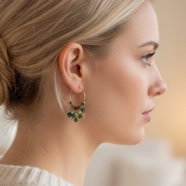 Boucles d'oreille bohèmes pampilles vertes - Bijou précieux