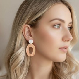 Boucles d'oreille maxi Ô abricot orange  - Bijou tendance