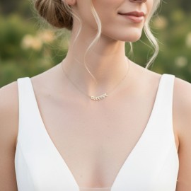 Collier mariée épis minimaliste champetre chic "Apollonie" - Bijou mariage personnalisable