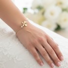 Bracelet mariée élégant fleur perles or ou argent "Awena"  Bijou mariage personnalisable