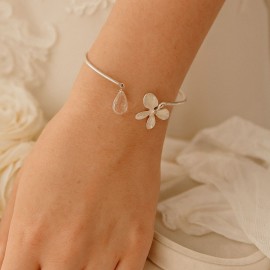 Bracelet mariage cristal Swarovski et fleur "Line" bijoux mariage