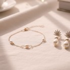 Bracelet mariée délicat perles grain de riz "Bergamote"  Bijoux mariage 