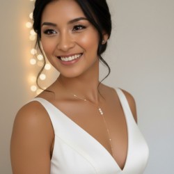 Collier mariée  forme Y perles eau douce "Pluie d'été" - Bijou mariage 