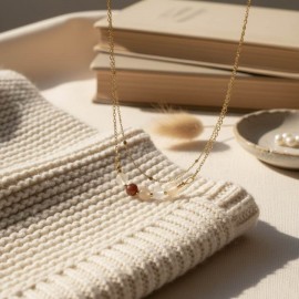 Collier pierre de lune double rang Lunaïa - Pierre de lune bohème chic