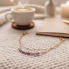 Collier améthystes double rang Amélia - Améthyste bohème chic
