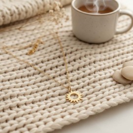 Collier pendentif soleil - Bijou précieux 