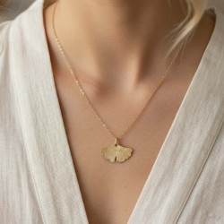 Collier pendentif gingko - Bijou précieux