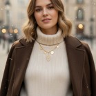 Collier charms pendentifs doré "Magdalena" - Bijou créateur