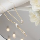 Collier de dos pour robe de mariée dos nu perle goutte  "Giulia"  Bijou mariage personnalisable