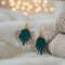Boucles d'oreilles bohèmes feuille & éventail - Bijou tendance Boucles d'oreilles bohèmes feuille & éventail - Bijou tendance