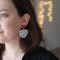 Boucles d'oreille tendance maxi terrazzo noir blanc  - Bijou contemporain Boucles d'oreille tendance maxi terrazzo noir blanc  - Bijou contemporain