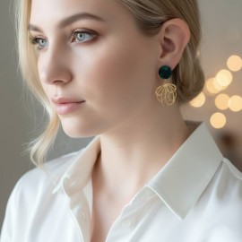 Boucles d'oreille fleur pendantes - Bijou tendance