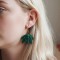 Créoles fleurs vertes originales - Boucles d'oreille bohèmes Créoles fleurs vertes originales - Boucles d'oreille bohèmes