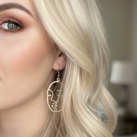 Boucles d'oreilles dorées art contemporain - Bijou tendance