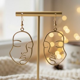 Boucles d'oreilles dorées art contemporain - Bijou tendance