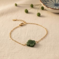 Bracelet porte-bonheur trèfle vert - Bijou fin