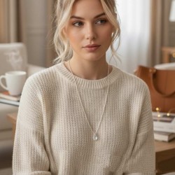 Sautoir pendentif cristal Swarovski argent ou doré "Louane"