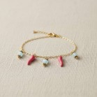 Bracelet breloques piment rose bleu- Bracelet charms