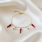 Bracelet breloques piment rouge blanc style basque - Bracelet charms