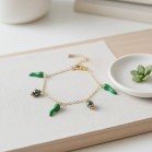 Bracelet breloques piment vert - Bracelet charms