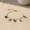 Bracelet charms vert blanc - Bracelet breloques