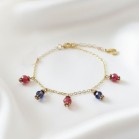 Bracelet charms rouge violet - Bracelet breloques