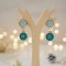 Boucles d'oreille discrètes bleu céladon et turquoise - Bijou précieux