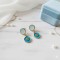 Boucles d'oreille discrètes bleu céladon et turquoise - Bijou précieux