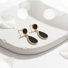 Boucles d'oreille vitrail noir et or - Bijou précieux