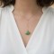 Collier en Y pendentif vert clair en émail - Bijou minimaliste