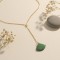 Collier en Y pendentif vert clair en émail - Bijou minimaliste