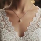 Collier mariée  bohème minimaliste perles de culture "Soizic" - Bijou mariage 