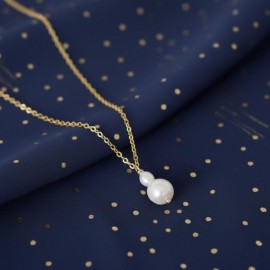 Collier mariée  bohème minimaliste perles de culture "Soizic" - Bijou mariage 