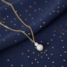 Collier mariée  bohème minimaliste perles de culture "Soizic" - Bijou mariage 