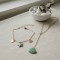 Collier en Y pendentif vert clair en émail - Bijou minimaliste