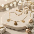 Bracelet breloques vert kaki dore - Bracelet charms