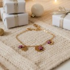 Bracelet breloques prune dore - Bracelet charms